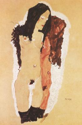 Egon Schiele Two Reclining Girls (mk12) oil painting image